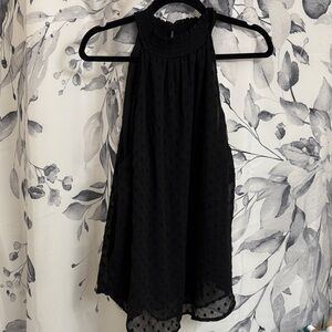 torrid black Sleeveless Halter Neck Swiss Dot Top